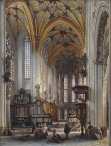 Interior Of The Saint-jacques-le-mineur Church, Liege by Jules Victor Genisson