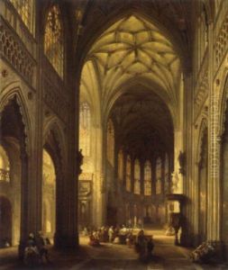Das Innere Der Kathedrale Von Luttich (liege) by Jules Victor Genisson