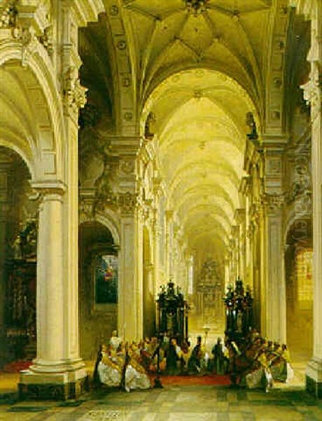 Kircheninterieur Mit Bischofsmesse - view 1