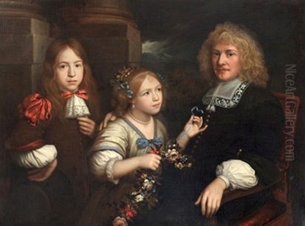 A Father And His Two Children - view 1