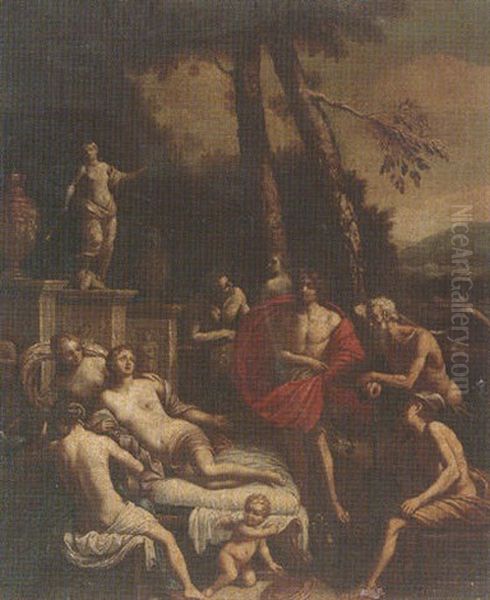 A Mythological Subject With Venus Reclining Before Apollo, In The Presence Of Mercury And Father Time - view 1