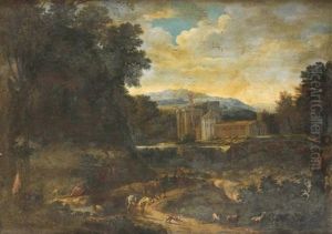 Cavaliers Dans Un Paysage (+ Patre Se Reposant Au Bord D'un Chemin Longeant Un Chateau; Pair)