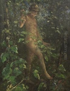 Nude In Woods by Lillian M. Genth