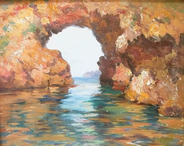 Water Flowing Under Arch-form Rock Formation - view 1
