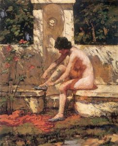 Nude In A Garden by Lillian M. Genth