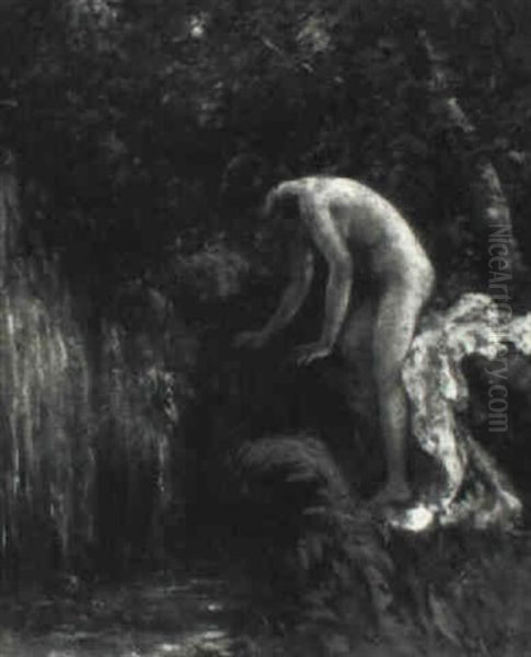 Nude By Waterfall - view 1