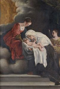 La Vierge Presentant L'enfant A Sainte Francoise Romaine
