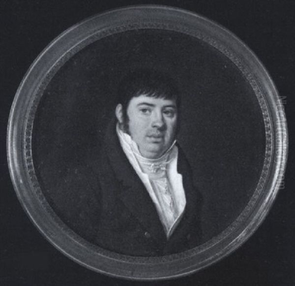 Theodore Arnaud Santerre, Wearing Brown Coat, White Waistcoat, Tied Stock And Frilled Cavat - view 1