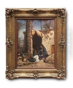Beduinen In Einer Oase (orientmotiv) by Wilhelm (Karl) Gentz
