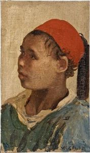 Junger Sudanese (eventuell Dinka-stamm) Mit Fez by Wilhelm (Karl) Gentz