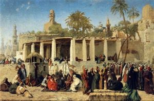 Orientalische Stadt Mit Reicher Figurlicher Staffage