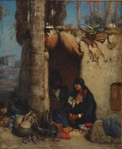 Arab Women Resting In A Doorway by Wilhelm (Karl) Gentz