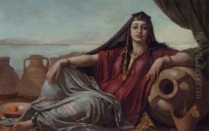 A Harem Lady Seated Between Waterjars by Wilhelm (Karl) Gentz