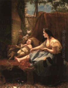 An Arab Mother And Her Child