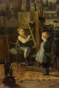 In The Artist's Studio by Henry Jules Jean Geoffroy