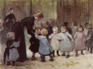In The Playground by Henry Jules Jean Geoffroy