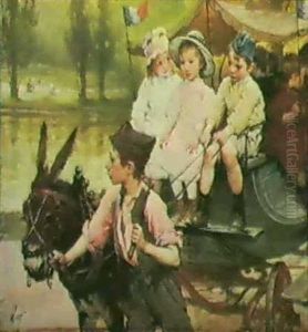 La Voiture A Ane by Henry Jules Jean Geoffroy