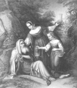 Ein Wandernder Troubadour Wird Zur Einkehr In Eine Ritterburg Eingeladen by Eduard George