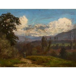 Sommerlandschaft Mit Bauerin by Jean Philippe George-Julliard