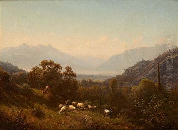 Troupeau De Moutons Dans Un Paysage Alpestre - view 1