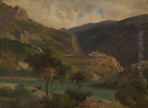 Lac Et Couvent De Geronde by Jean Philippe George-Julliard