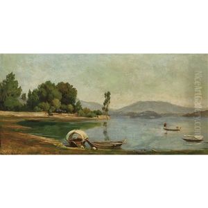 Sonnige Seeuferpartie by Jean Philippe George-Julliard