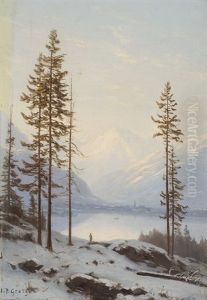 Winterlandschaft Mit Blick Auf Den Vierwaldstattersee by Jean Philippe George-Julliard