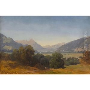 Blick Auf Interlaken Und Den Niesen by Jean Philippe George-Julliard