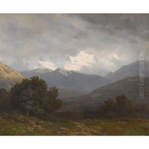 Landschaft Mit Alpenpanorama by Jean Philippe George-Julliard