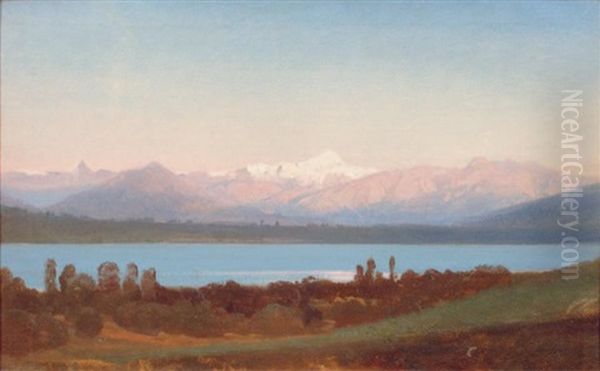 Le Leman Et Les Alpes De Savoie Depuis Genthod - view 1