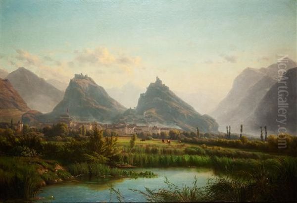 Vue De Valere Et Tourbillon A Sion - view 1