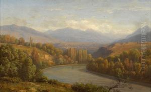 Uferpartie An Der Arve Bei Genf by Jean Philippe George-Julliard