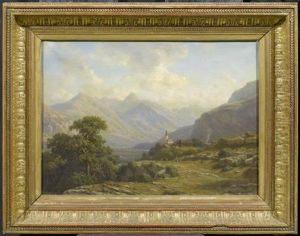 Berglandschaft Mit Aussicht Auf Ein Dorf