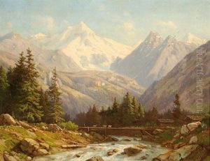 Swiss Mountain Landscape by Jean Philippe George-Julliard