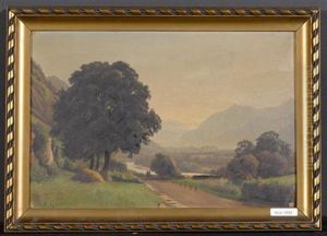 Flusslandschaft Mit Bergen by Jean Philippe George-Julliard