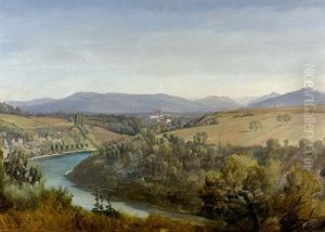 Herbstliche Flusslandschaft Bei Genf