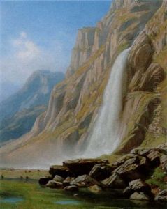 Cascade De Pissevache A Vernayaz by Jean Philippe George-Julliard