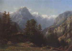 Berglandschaft Beim Linthtal by Jean Philippe George-Julliard