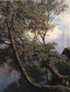 Uferlandschaft Mit Baumgruppe Uferlandschaft Mit Baumgruppe