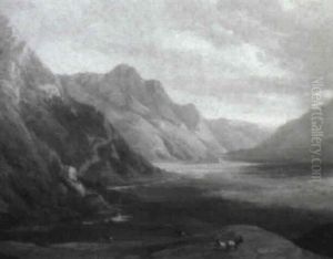 Gebirgstal In Savoyen by Jean Philippe George-Julliard