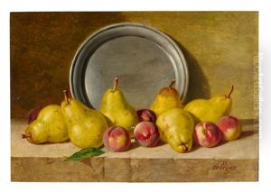 Stilleben Mit Birnen, Pfirsichen Und Zinnteller