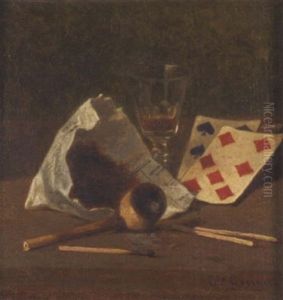 Nature Morte A La Pipe by Charles-Jean Georget