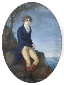 Portrait D'homme En Pied Sur Un Littoral Portrait D'homme En Pied Sur Un Littoral