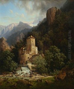 Burg An Einem Gebirgsbach