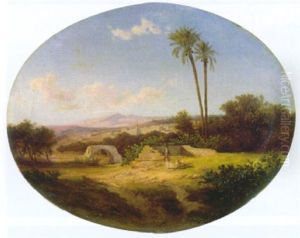 Arabische Landschaft Mit Stadt Im Hintergrund
