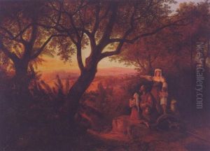 Travellers Resting With A View Of Palestine Beyond