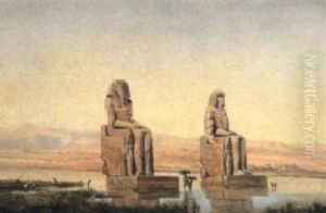 The Colossi Of Memnon, Egypt by Friedrich Otto Georgi