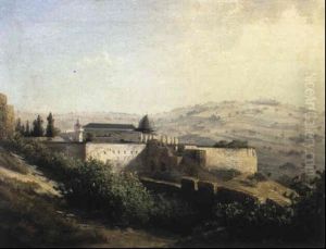 View Of The Temple Mount Jerusalem by Friedrich Otto Georgi