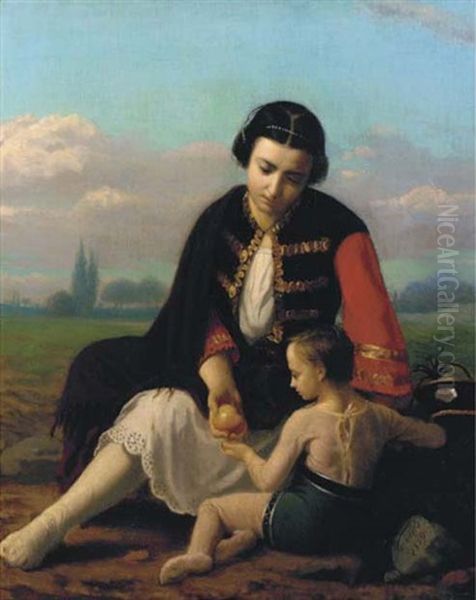 Circus Performers Resting By The Roadside - view 1