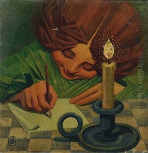 Fanciullo Al Lume Di Candela by Cornelio Geranzani